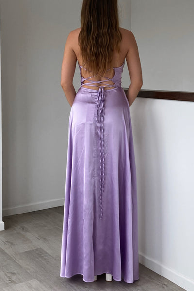Sheila Satin Dress - Lilac