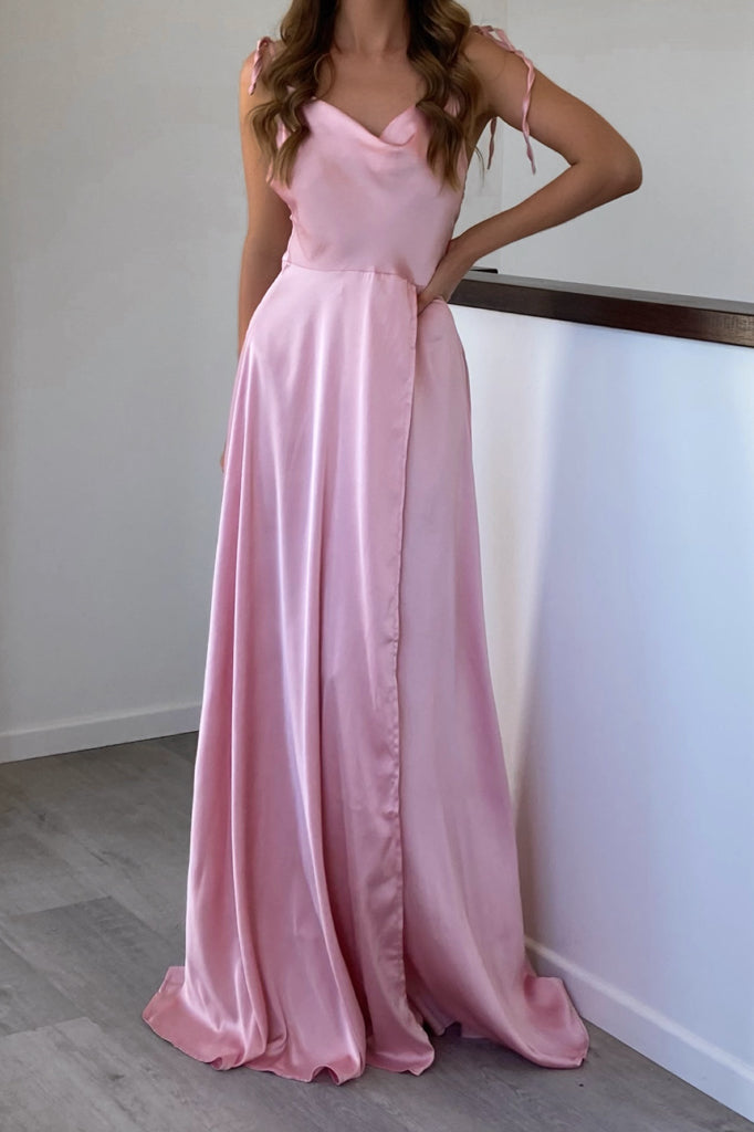 Nataya Satin Dress - Blush