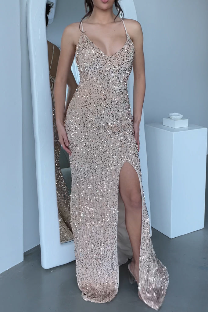 Adina Sequin Gown - Gold