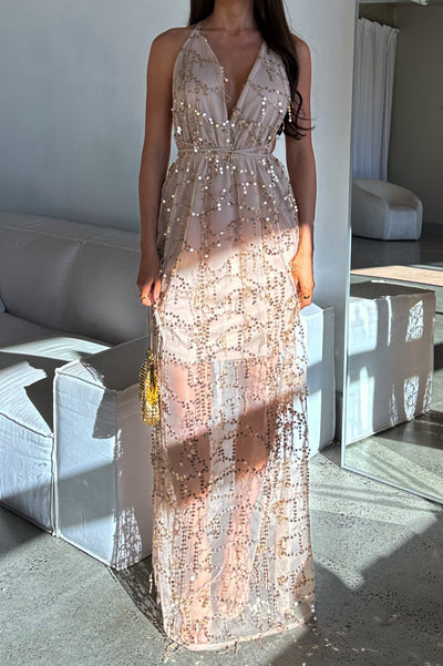 Alaya Sequin Dress - Gold