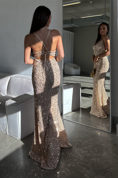Adina Sequin Gown - Gold