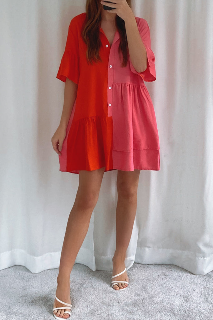 Amie Colourblock Dress - Rayon