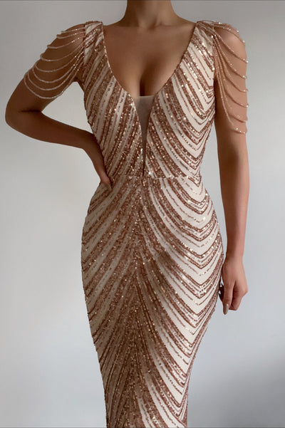 Valencia Sequin Gown - Gold