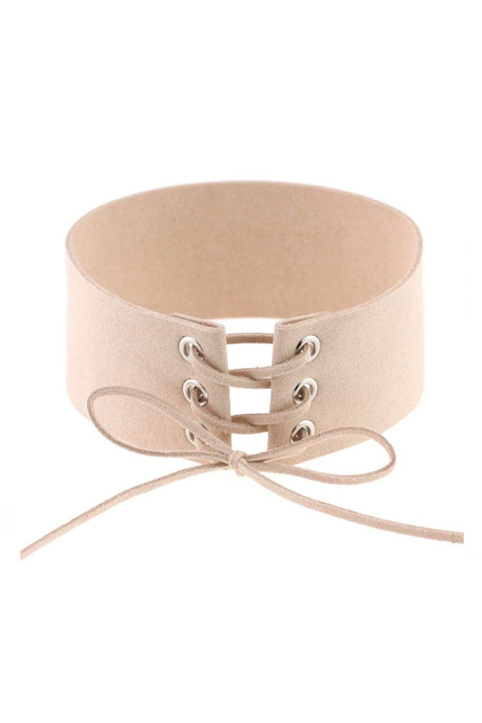 XENA TIE UP CHOKER - NUDE - Stunner Boutique
