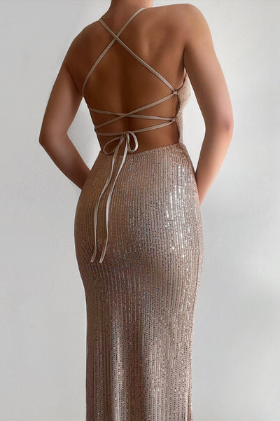 Milan Sequin Gown - Rose Gold