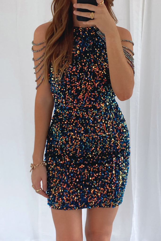 Kiera Sequin Dress - Galaxy