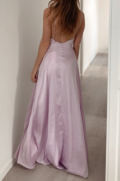 Delaney Satin Dress - Lavender