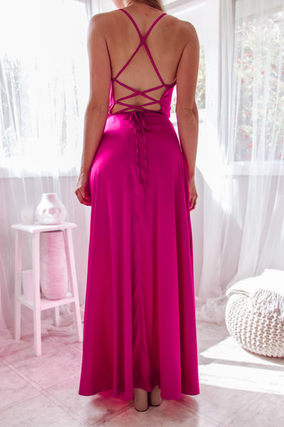 Sheila Satin Dress - Pink