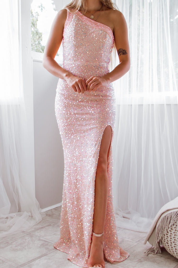 Catalina Sequin Gown - Blush