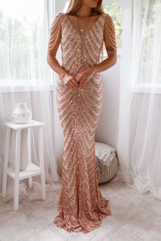 Valencia Sequin Gown - Gold