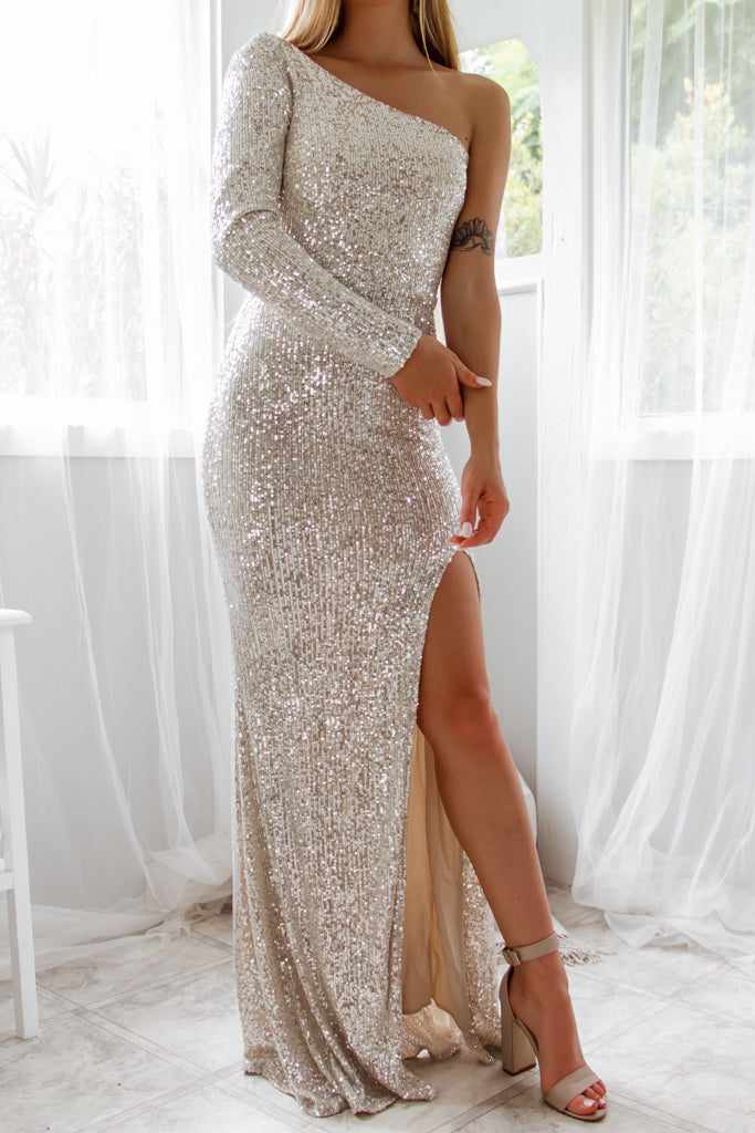 Coletta Sequin Gown - Silver