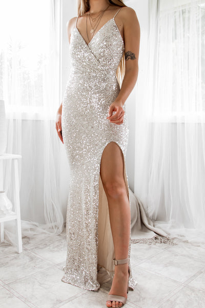Liana Sequin Gown - Silver